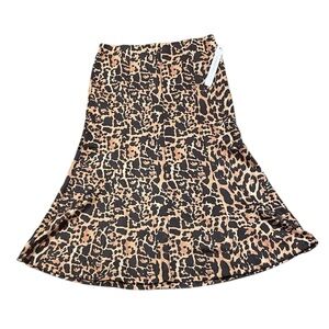 Carole Wren Leopard Print A-Line‎ Stretch Skirt